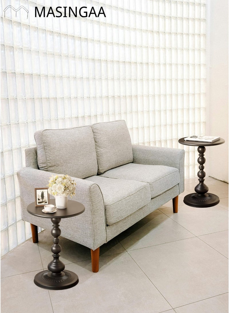 MASINGAA 2pcs Coffee Table, Sofa Side Table, Nordic Corner Small Table, Tea End table for Living Room, Outdoor, Bedroom, Black,40x40x52cm - Image 5